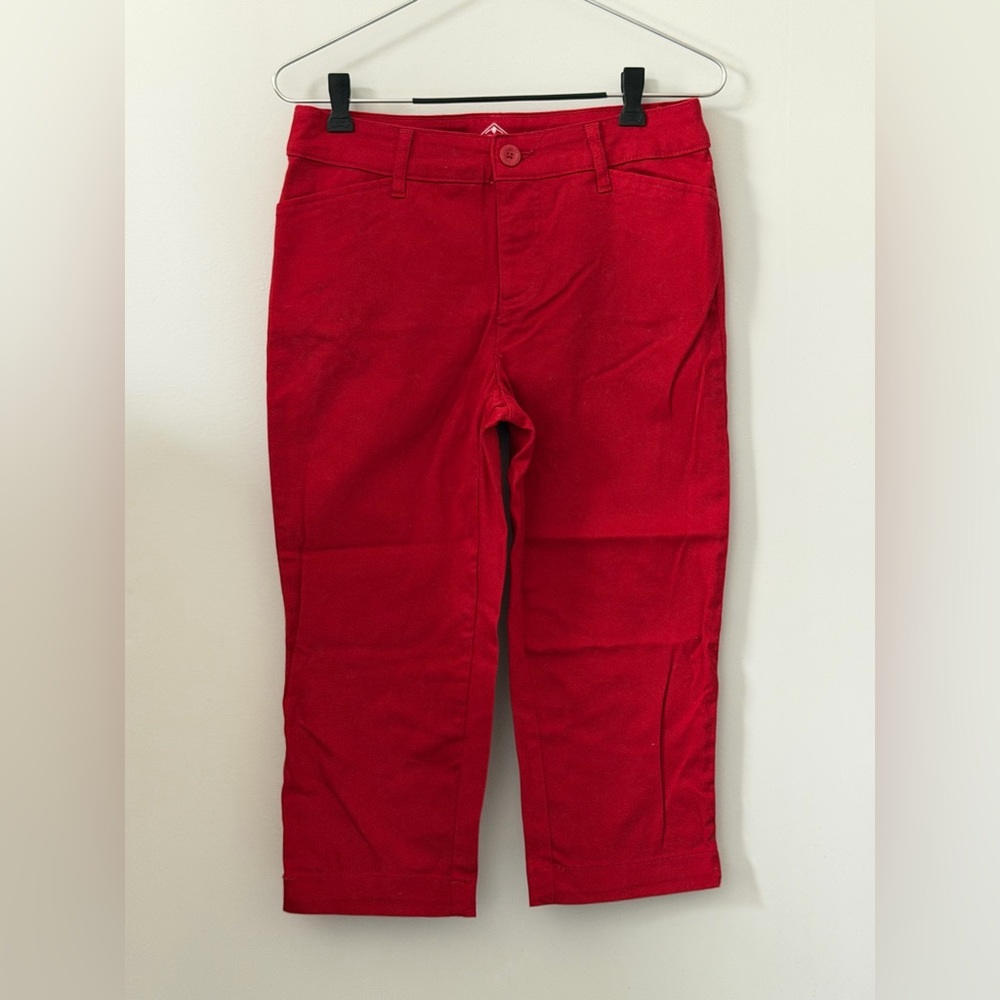 St. John's Bay Red Women's Pants with White Trim